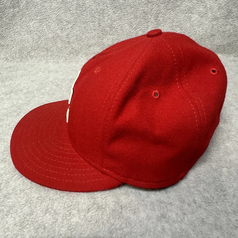 Washington Nationals Hat Cap Fitted Mens 7 Red MLB Baseball New Era‎ DC Logo